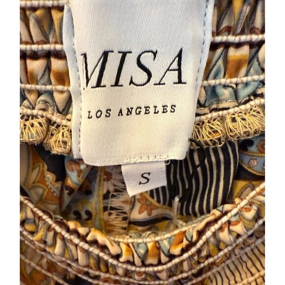 NWT MISA Los‎ Angeles Mosaic 2-Piece Off Shoulder Top, Wide Leg Pants - Picture 5 of 15